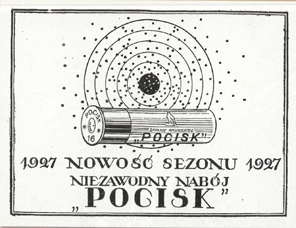 reklama nabojów Pocisk 1927